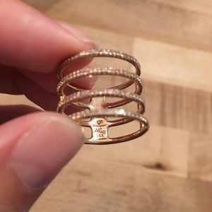 SOLD 14kt Rose Gold Diamond Cage Ring